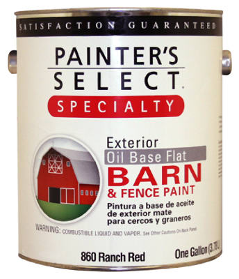 TRUE VALUE MFG COMPANY 860-GL Speciality Barn & Fence Paint, Oil-Base, Flat, Ranch Red, 1-Gallon