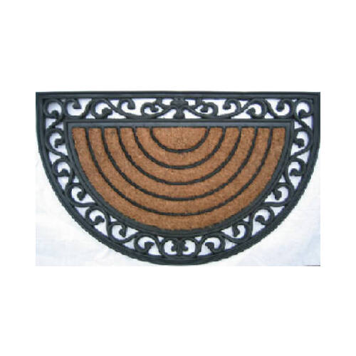 Doormat, Half-Round, 18 x 30-In.