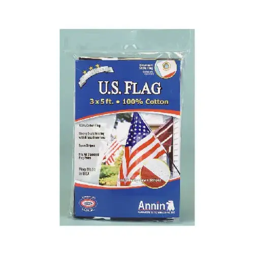 ANNIN FLAGMAKERS 001124R 3 x 5-Ft. Cotton Replacement U.S. Flag