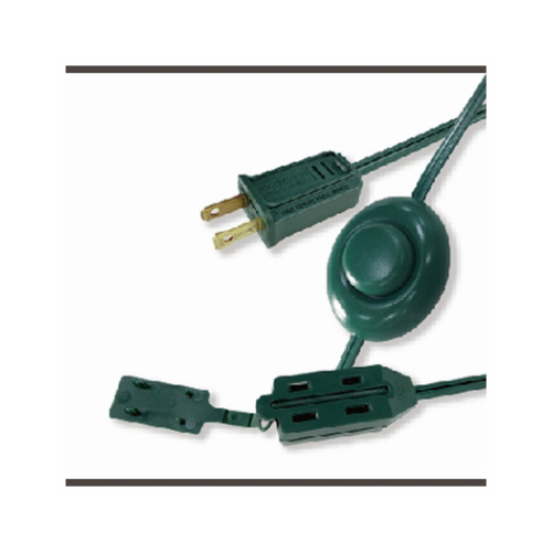 Christmas Tree Cube Tap Extension Cord, 16/2, Green, 9-Ft.