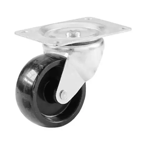 Swivel Plate Caster, Polypropylene Wheel, 2-In.