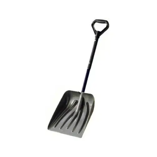 11 In. Graphite Emergency Automotive Snow Shovel with 36 In. Steel Telescoping Handle
