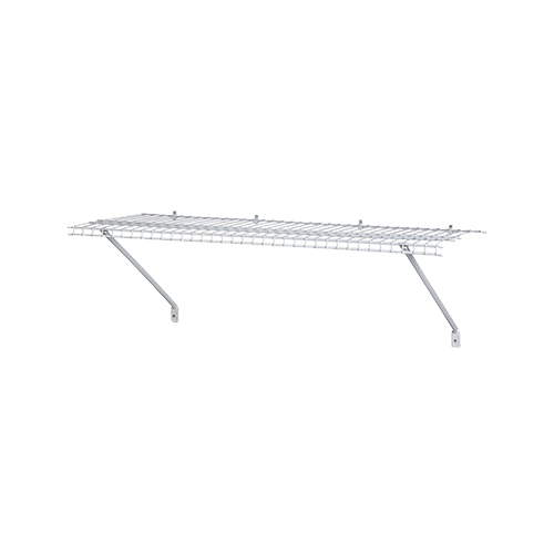 Shelf Kit, 48 in L, 12 in W, Steel, White