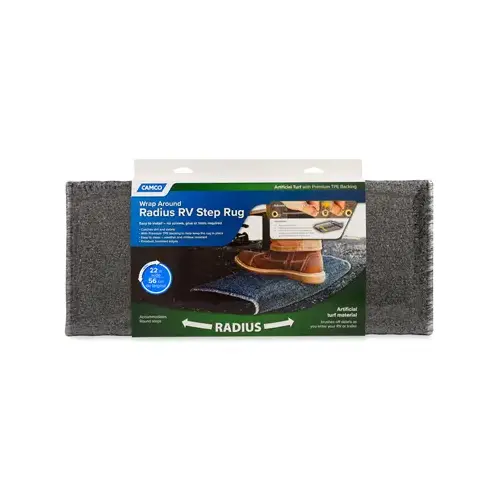 RV Radius Turf Step Rug, Gray, 22-In.