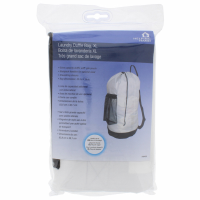 FAUCET QUEENS INC FQ44025 Laundry Duffle Bag, Black & White, 15 x 31-In.