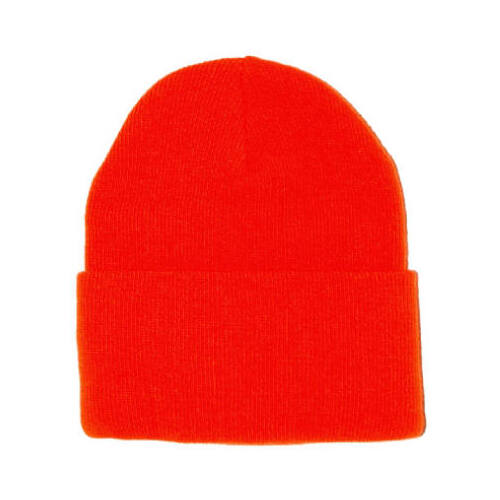 Watch Cap, Orange Acrylic, One Size
