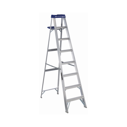 Step Ladder, 147 in Max Reach H, 7-Step, 250 lb, Type I Duty Rating, 3 in D Step, Aluminum