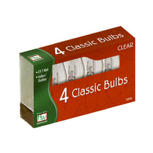 Christmas Lights Replacement Bulb, C9, Clear - pack of 4