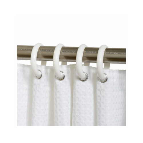 ZENITH/BATHWARE SSR010WW Shower Curtain Hooks, White, 12-Pk.