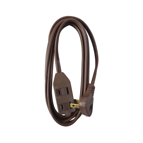 Master Electrician 09409ME Extension Cord, 16/2 SPT-2 Low Profile Polarized Slender Plug, Brown, 11-Ft.