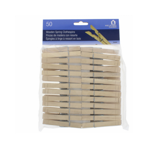 FAUCET QUEENS INC FQ44002 Wood Clothespins, Spring Close  pack of 50