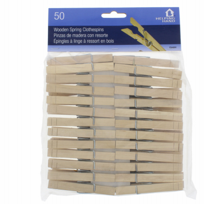 FAUCET QUEENS INC FQ44002 Wood Clothespins, Spring Close  pack of 50