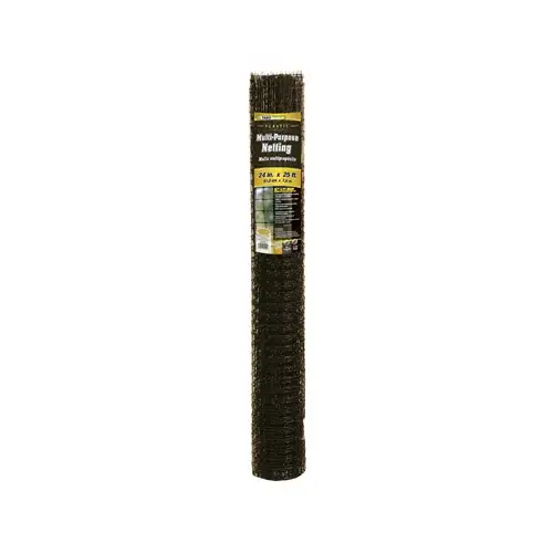 Multi-Purpose Mesh Netting, Black PVC, 2 x 25-Ft.