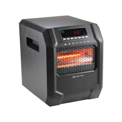 Infrared Quartz Cabinet Heater, Digital, Overheat Protection, 1,500 Watts, Black