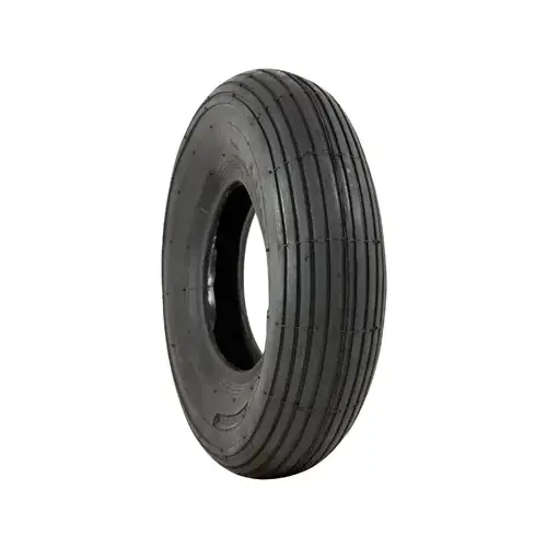 MARATHON 20042 Wheelbarrow Tire, Ribbed Tread, Pneumatic, 4.00-6