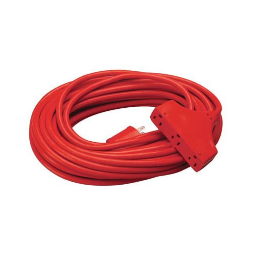 Master Electrician 04217ME 25-Ft. 14/3 SJTW, Red 3-Outlet Extension Cord