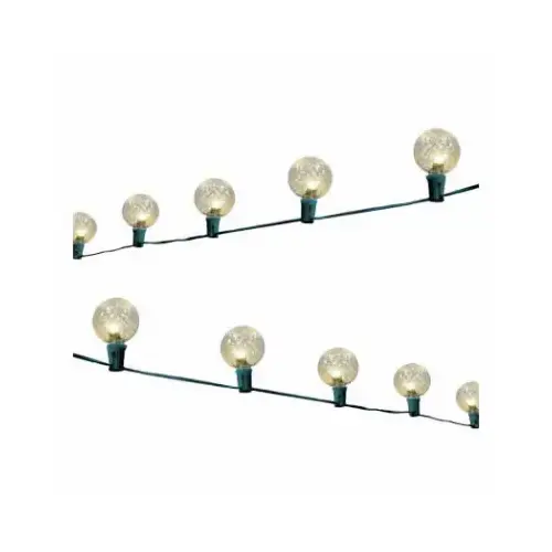 Faceted Oversized LED C-Bulb Light String, Warm White, Green Wire, 20-Ct.