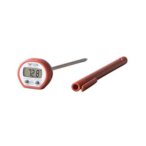 Thermometer,-58 to 302 deg F, LCD Display, Red