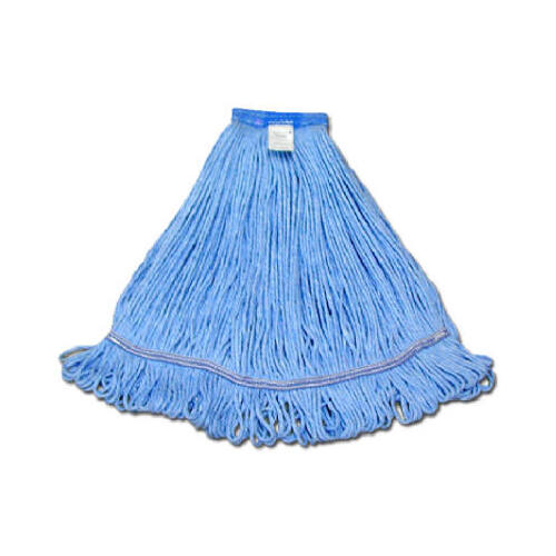 Mop Head, Blue Looped End, Cotton Rayon, 22-24-oz.