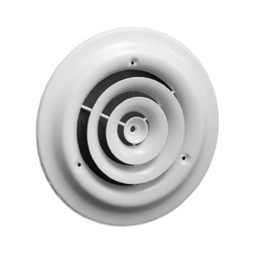 American Metal Products 1500W6 Round Ceiling Diffuser, Steel, White, 6-In.