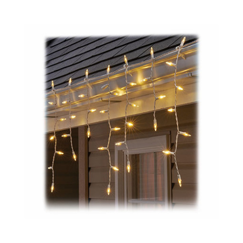 Staylit Icicle 100-Light Set, Warm White LED, White Wire