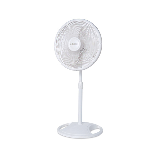 Oscillating Stand Fan, 120 V, 16 in Dia Blade, Plastic Housing Material, White