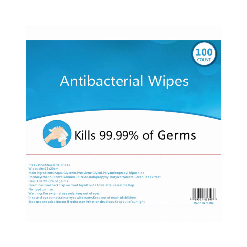 APOLLO GROUP WIPES-100 All-Purpose Antibacterial Cleaning Wipes, Non-Alcohol, 100-Ct.