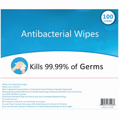 APOLLO GROUP WIPES-100 All-Purpose Antibacterial Cleaning Wipes, Non-Alcohol, 100-Ct.