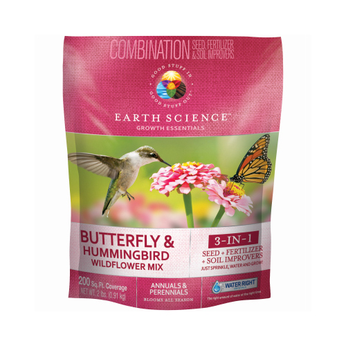 Earth Science 12138-6 Butterfly & Hummingbird Wildflower Mix, Covers 200 Sq. Ft., 2-Lbs.