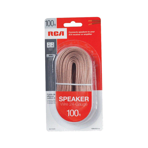 AUDIOVOX AH100RV 100Ft. 24 Gauge Clear Speaker Wire