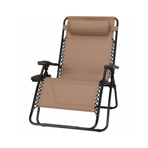 Sunny Isles Zero Gravity Chair, Coated Steel Frame, Mocha, XL
