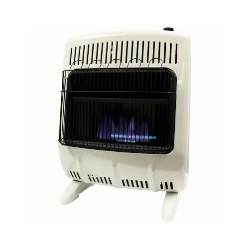 Vent-Free Blue Flame Dual Fuel Heater, 20 lb Fuel Tank, Liquid Propane, Natural Gas, White