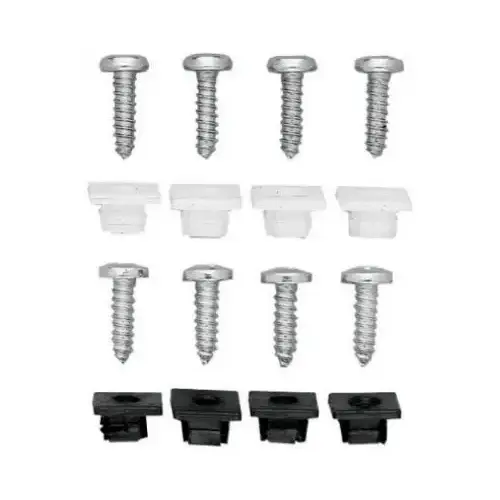 Deluxe License Plate Fastener, Nylon, White - pack of 4