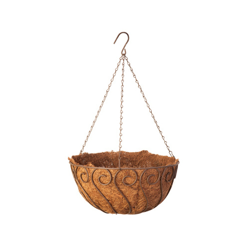 Green Thumb 87840GT Hanging Plant Basket, Rust-Colored Steel, 14-In. Round