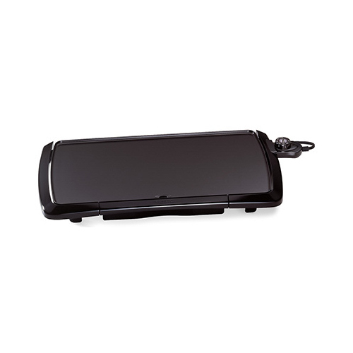 Electric Griddle, 10-1/2 in W Cooking Surface, 20 in D Cooking Surface, 1500 W, Automatic Control, Black