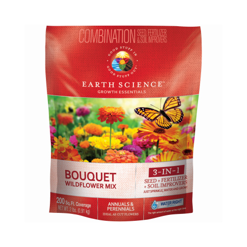 Earth Science 12139-6 Bouquet Wildflower Mix, Covers 200 Sq. Ft., 2-Lbs.
