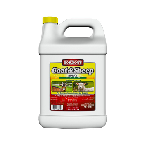 Goat and Sheep Spray, Liquid, Yellow, Solvent, 1 gal