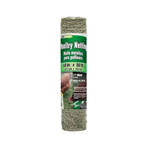 Galvanized Poultry Netting, 1-In. Mesh, 18-In. x 50-Ft.