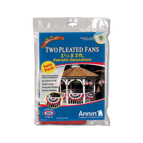 ANNIN FLAGMAKERS 483160 Mini Patriotic Pleated U.S. Fan