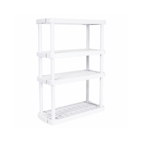 4-Shelf Shelving Unit, Adjustable, Medium Duty, White, 14 x 32 x 54.5-In.
