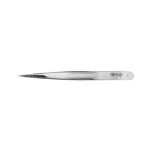 Industrial Tweezer Set, Strong Sharp Point, Stainless Steel, Nickel, 4-1/2 in OAL
