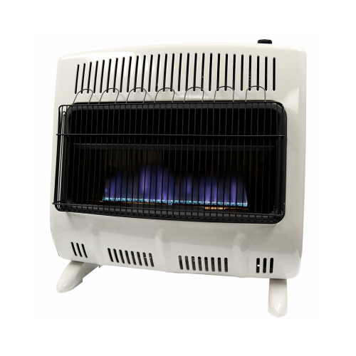 Mr. Heater F299330 Vent-Free Blue Flame Dual Fuel Heater, 20 lb Fuel Tank, Liquid Propane, Natural Gas, White