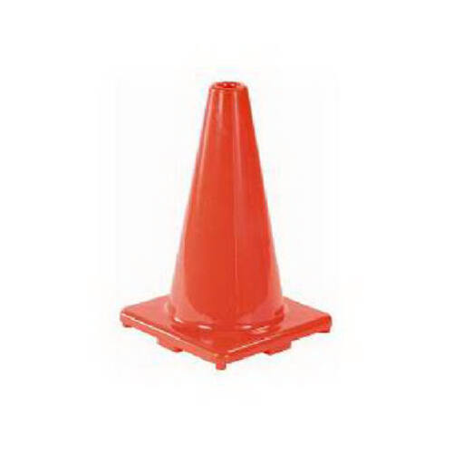 Safety Cone, 12 in H Cone, Orange Cone