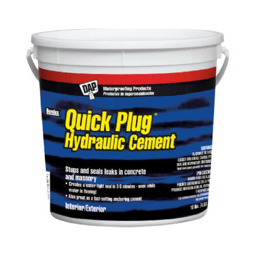 Quick Plug Hydraulic and Anchoring Cement, Powder, Gray, 28 days Curing, 10 lb Pail