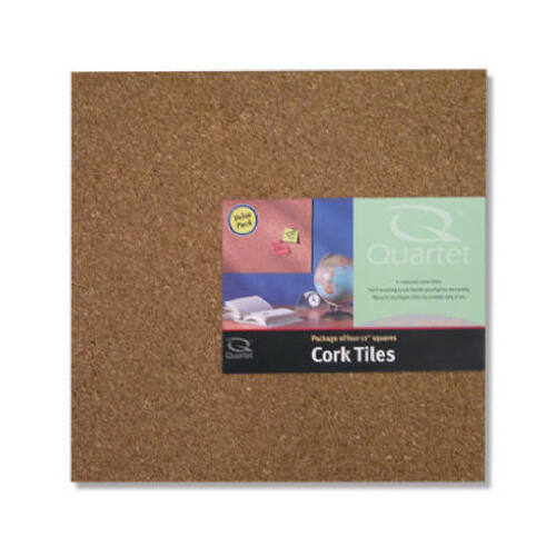 Natural Cork Tile, 12 in L, Brown Board - pack of 4 - pack of 6