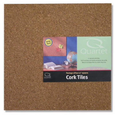 Quartet 102 Natural Cork Tile, 12 in L, Brown Board - pack of 4