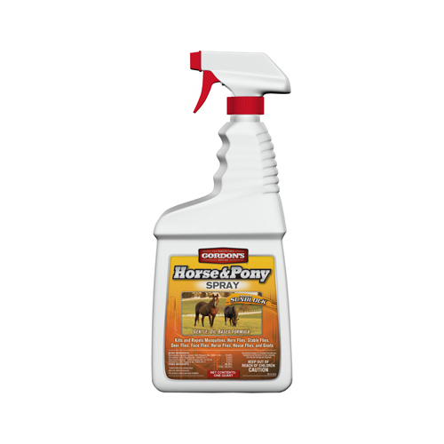 Horse and Pony Insect Spray, Liquid, Amber, Perfumed, 1 qt