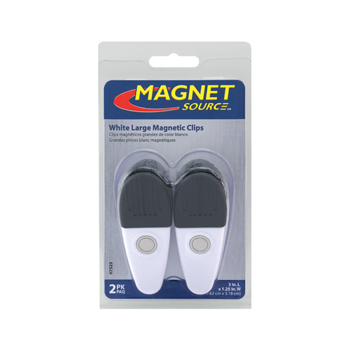 Master Magnetics 07523 Magnetic Clips, Large, White