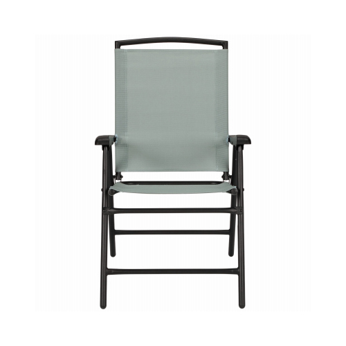 Sunny Isles Steel Folding Chair, Sling Fabric, Seafoam Green