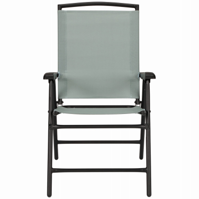 WOODARD, LLC RXTV-1921-FC-S Sunny Isles Steel Folding Chair, Sling Fabric, Seafoam Green